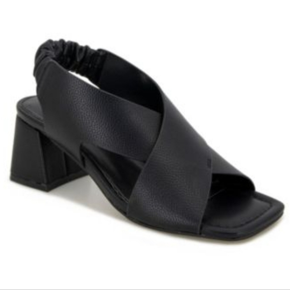 NIB Kenneth Cole Black Open Toe Slingback Sandals Size 7